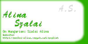 alina szalai business card